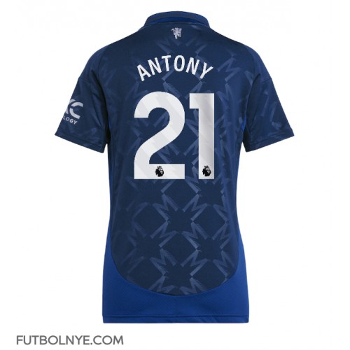 Camiseta Manchester United Antony #21 Visitante Equipación para mujer 2024-25 manga corta